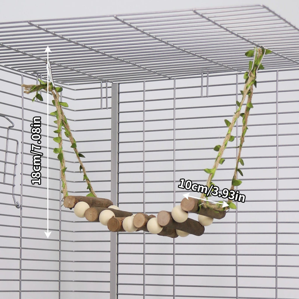 Wooden Bird Bridge and Rope Ladder