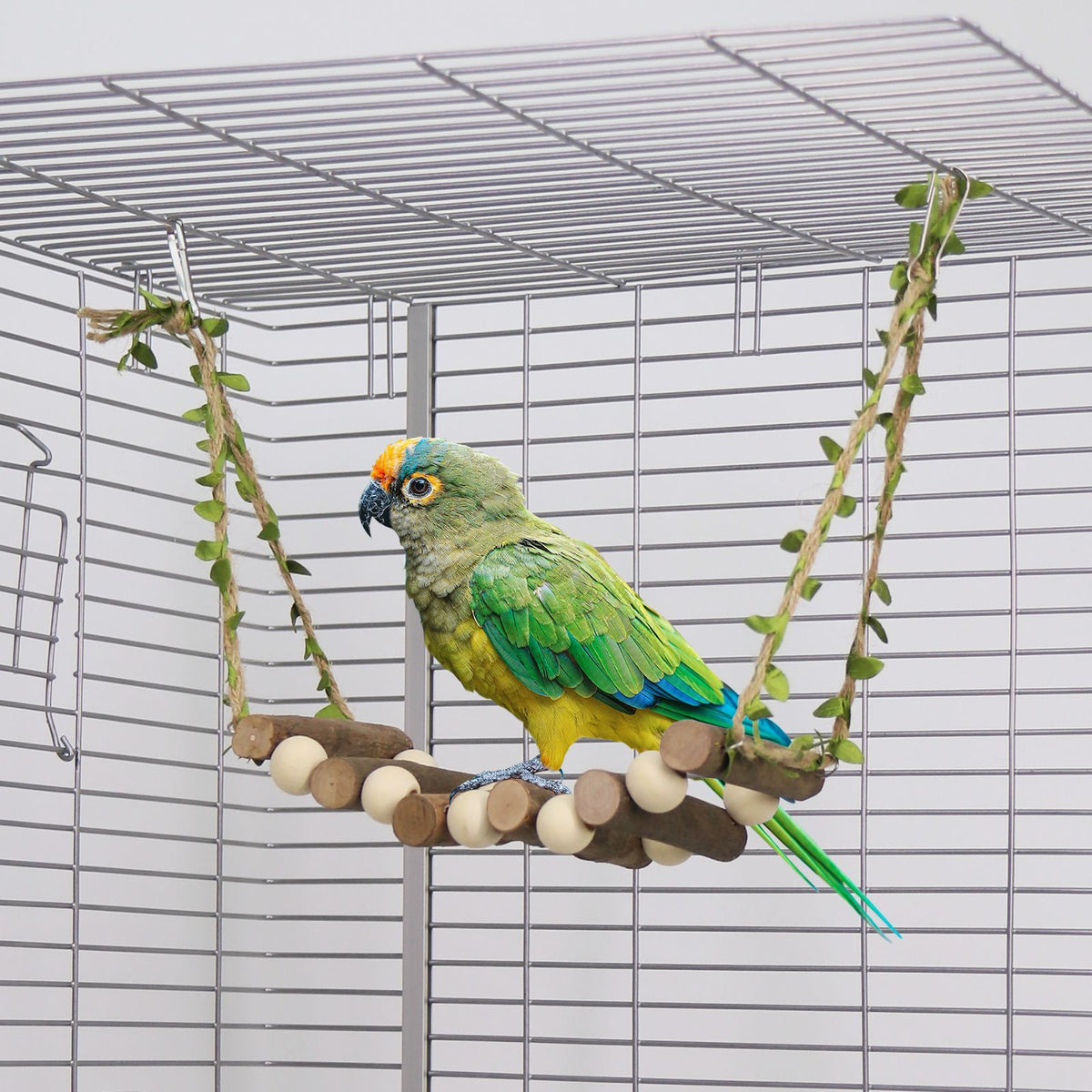 Wooden Bird Bridge and Rope Ladder