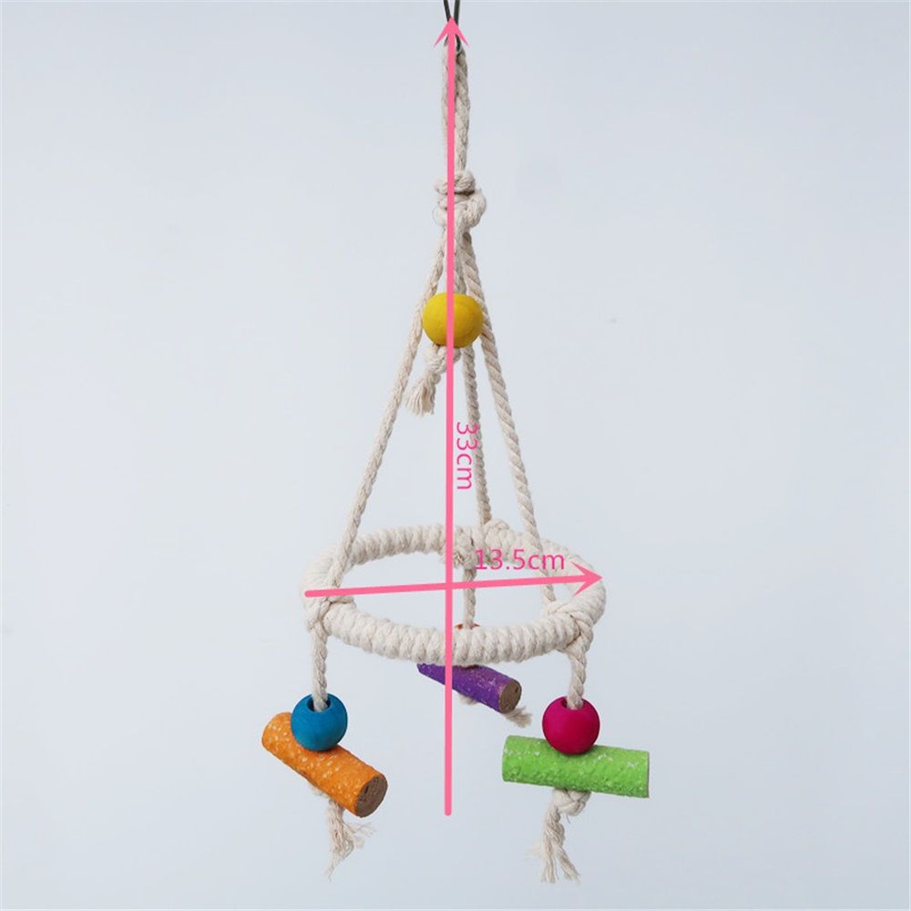 Cotton Bird Swings with Chew Toys – 2 Pack