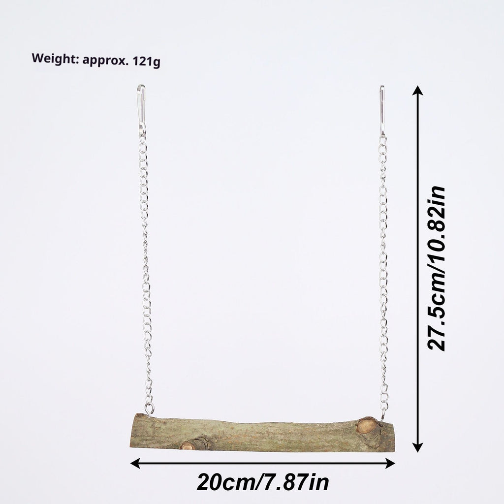 Natural Wooden Bird Swing