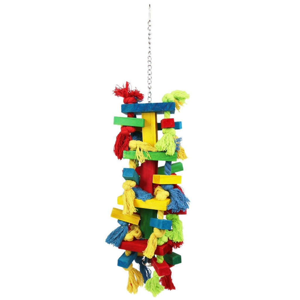Colourful Wooden Block and Knot Parrot Toy