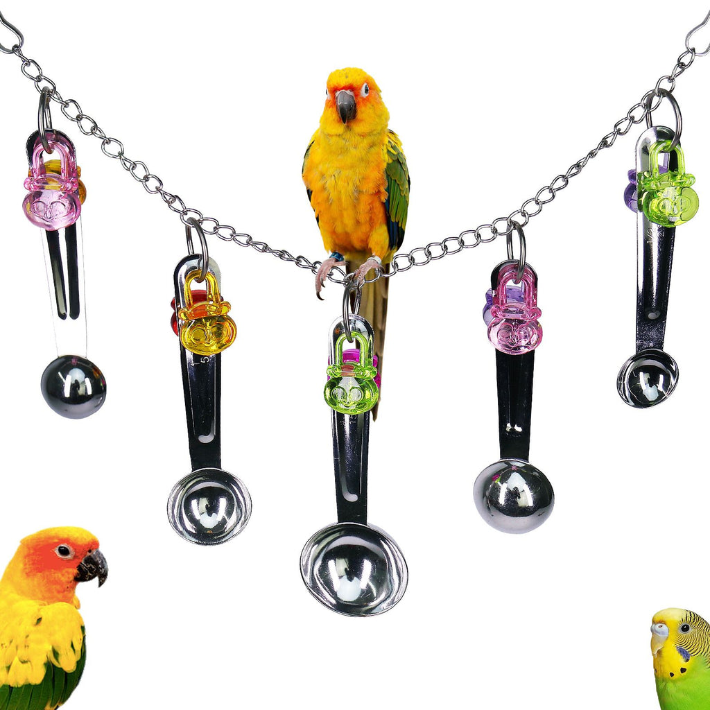 Stainless Steel Spoon Chew Toys for Parrots