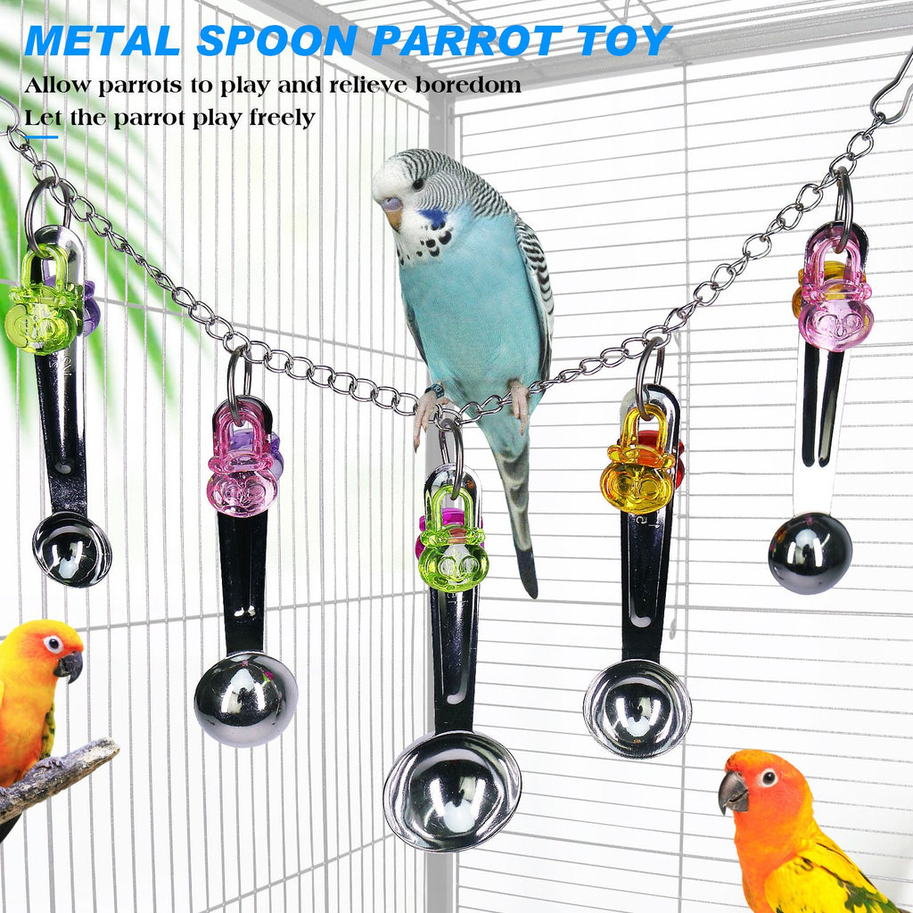 Stainless Steel Spoon Chew Toys for Parrots