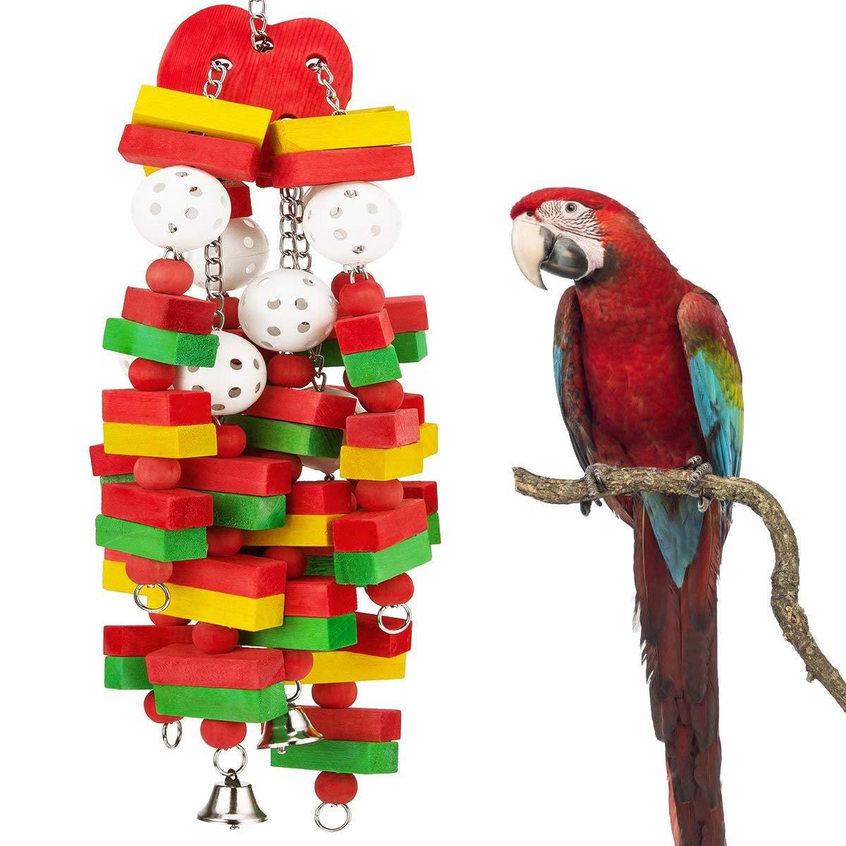 Large Wooden Parrot Chew Toy – 22 Inch