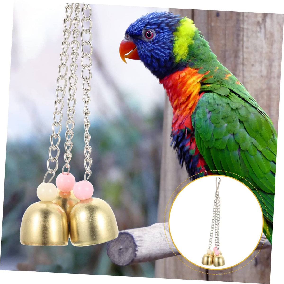 Hanging Bell Toys for Birds – 4 Pack