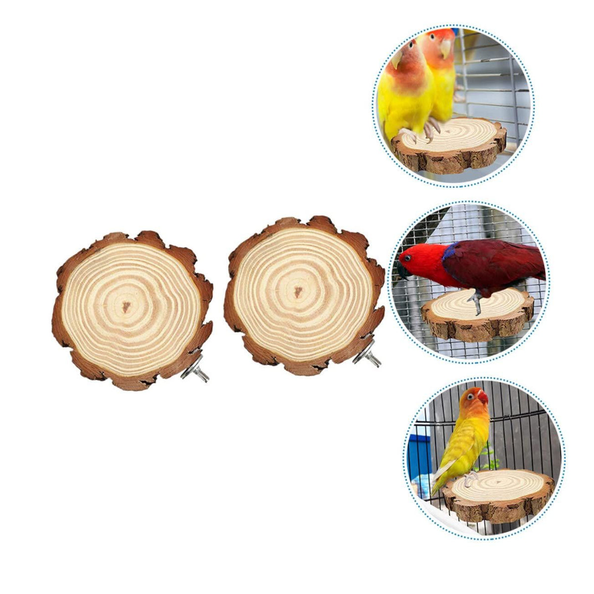 Round Bird Cage Perches – 2 Pack