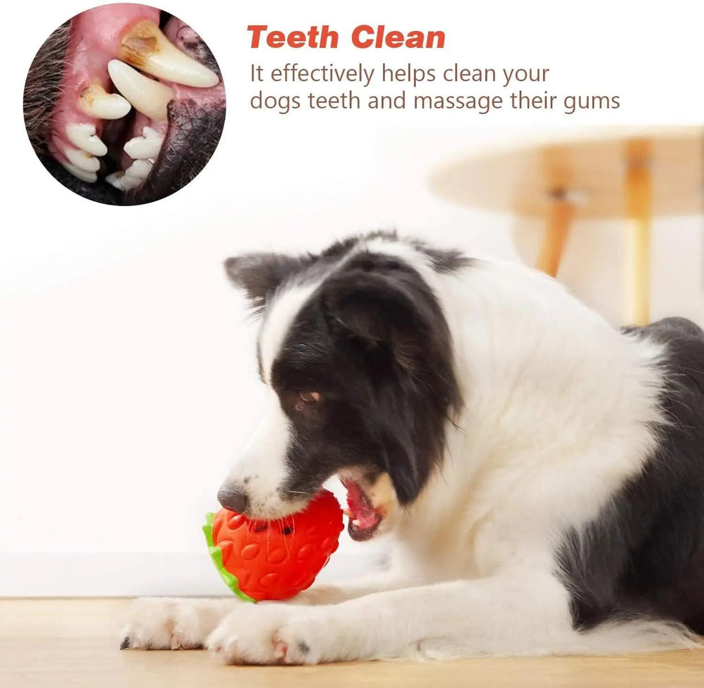 Strawberry-Shaped Dog Chew Toy