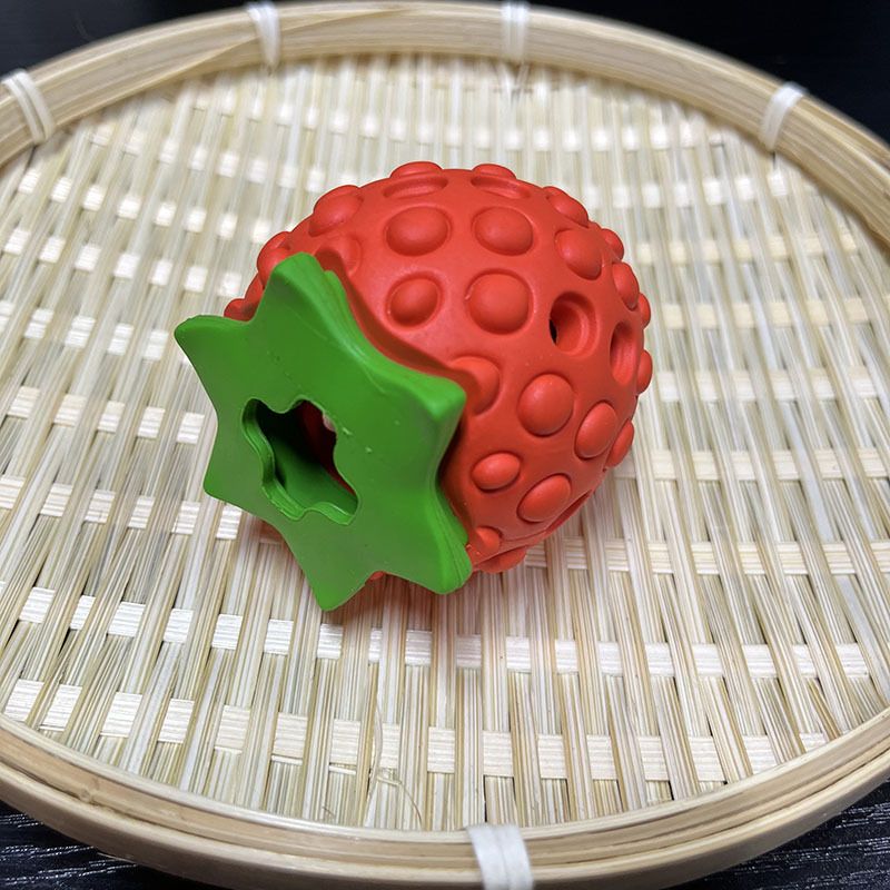 Strawberry-Shaped Dog Chew Toy