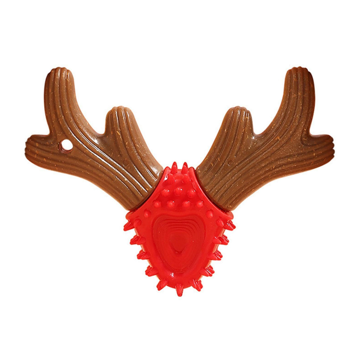 Antler-Shaped Dog Chew and Toothbrush Toy