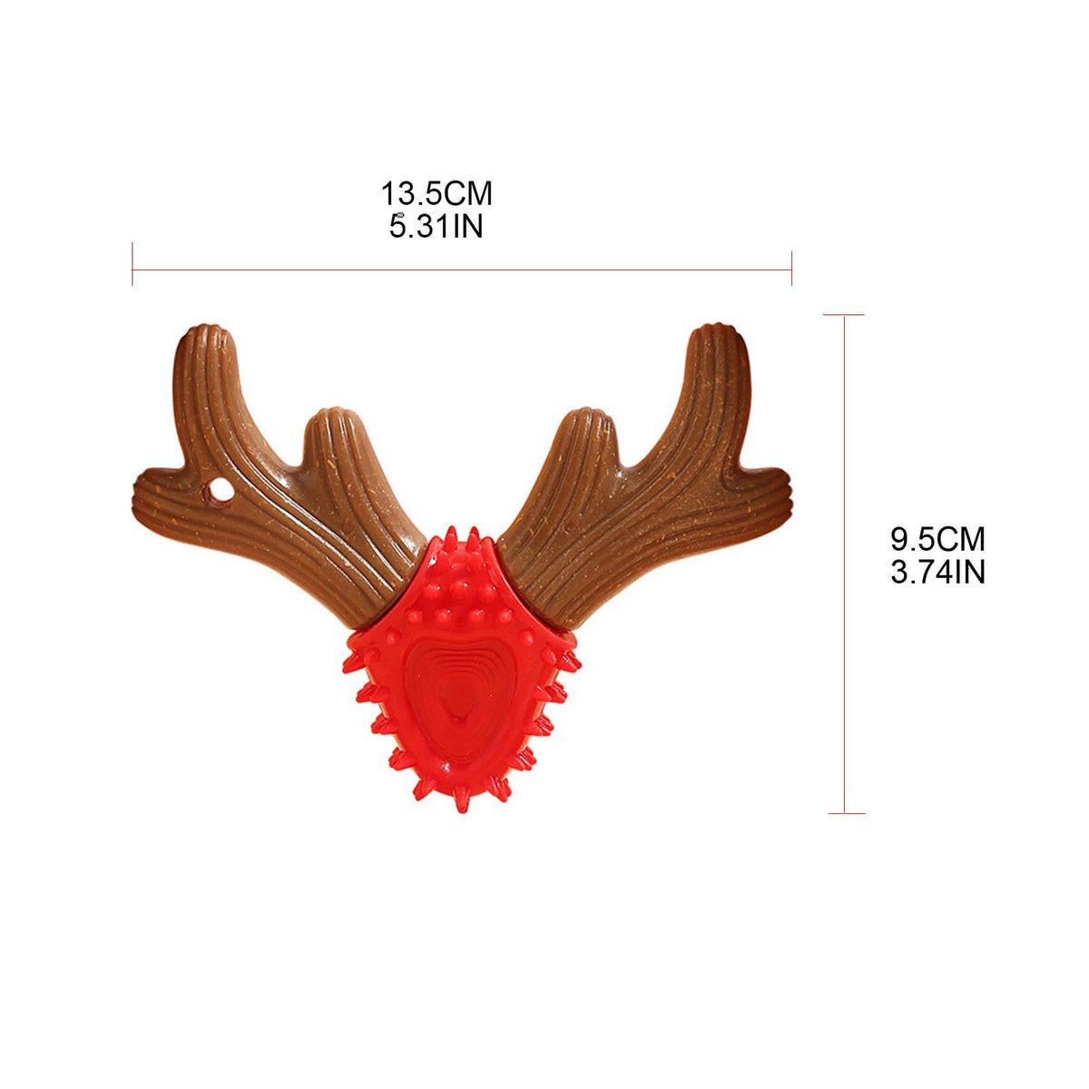 Antler-Shaped Dog Chew and Toothbrush Toy