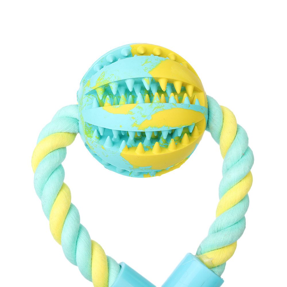 Adjustable Treat-Dispensing Rope and Ball Dog Toy