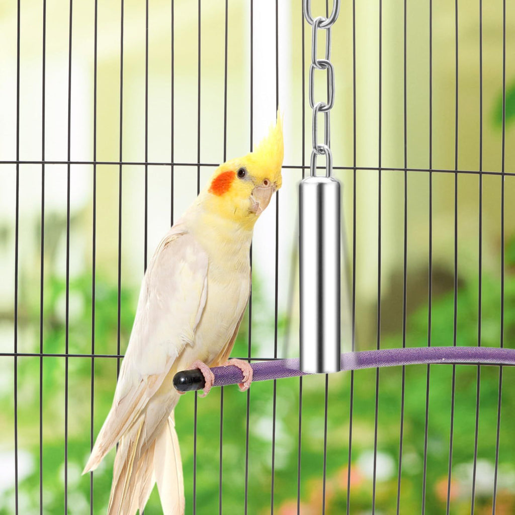 Stainless Steel Hanging Bell Toys for Birds – 2 Pack