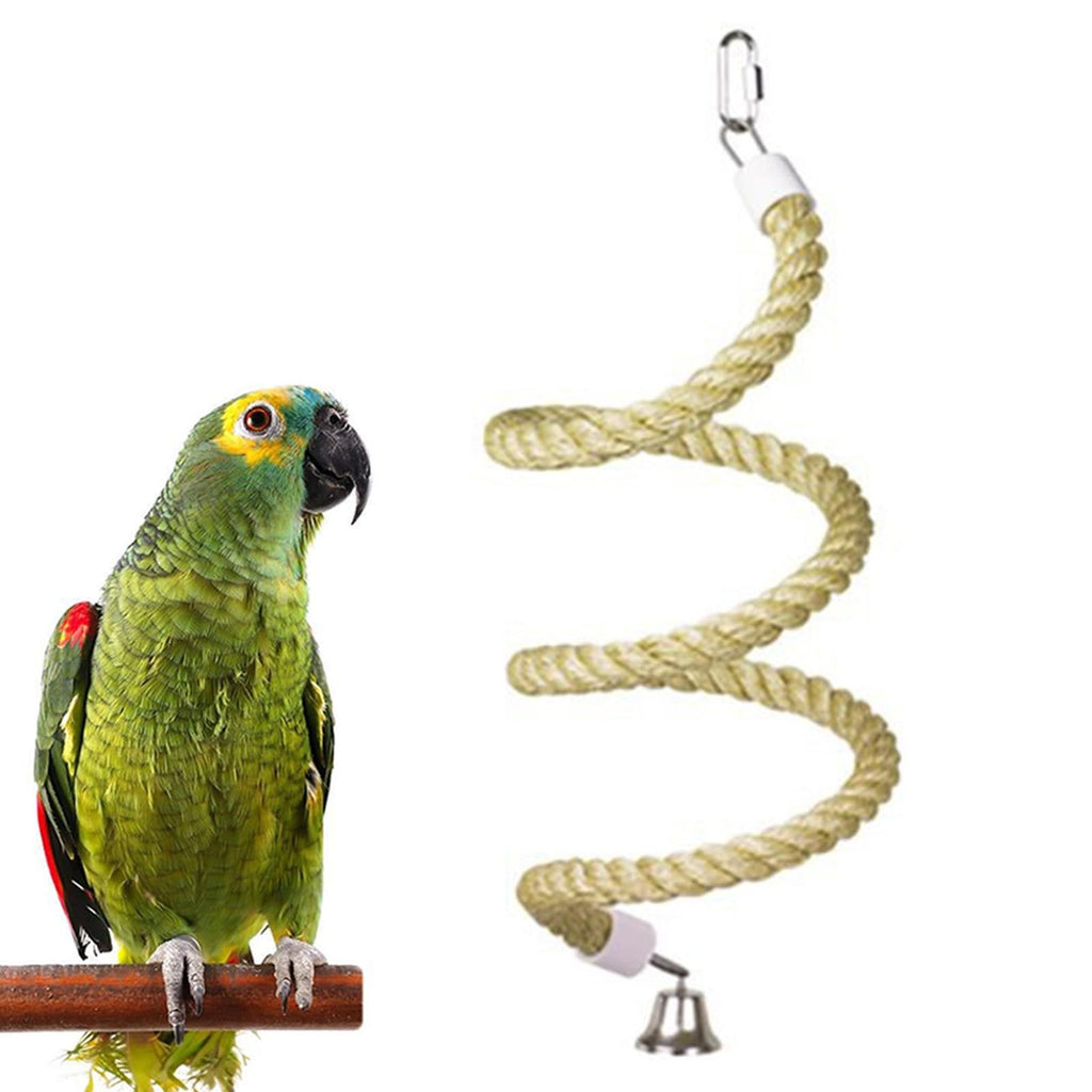 Natural Spiral Rope Perch for Parrots