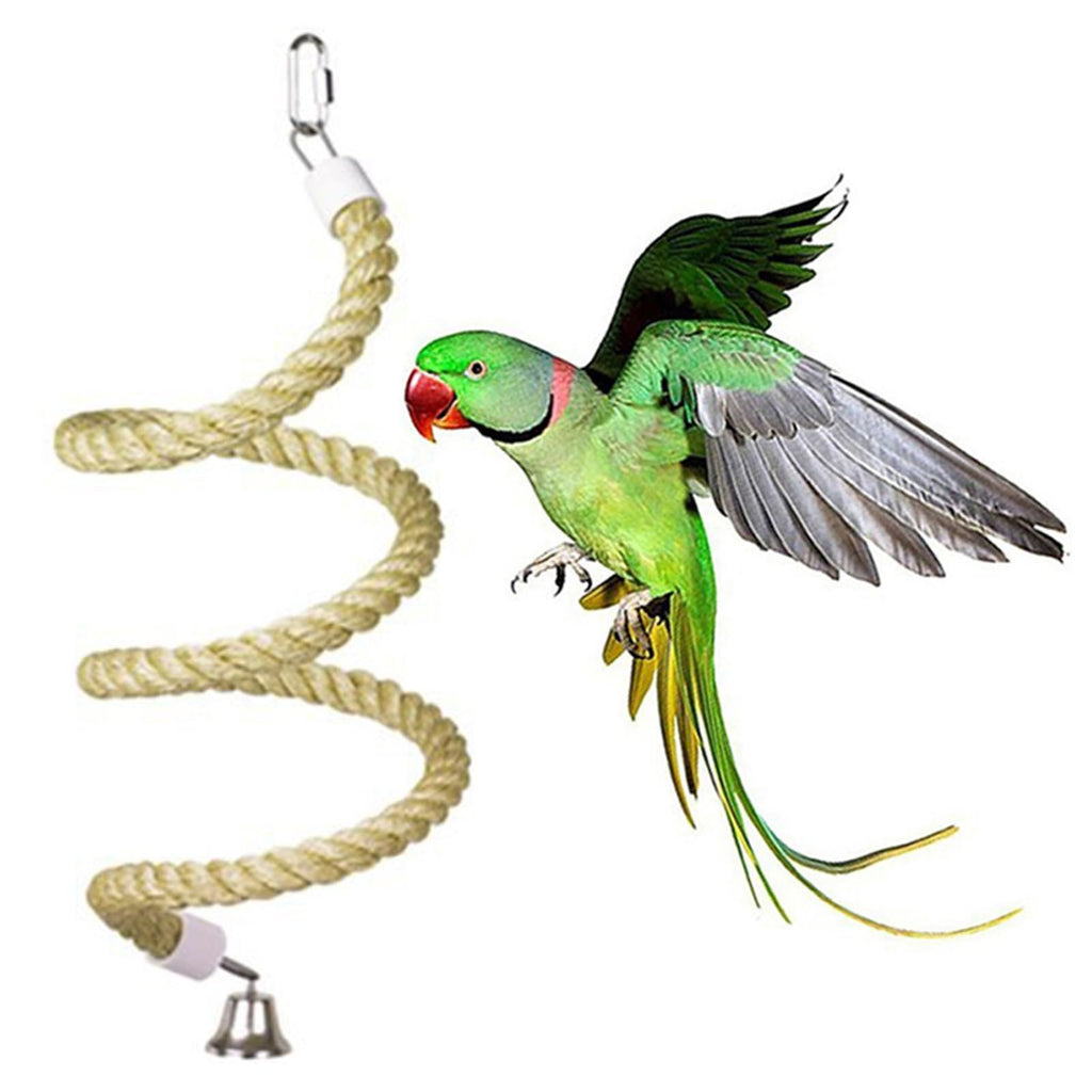 Natural Spiral Rope Perch for Parrots