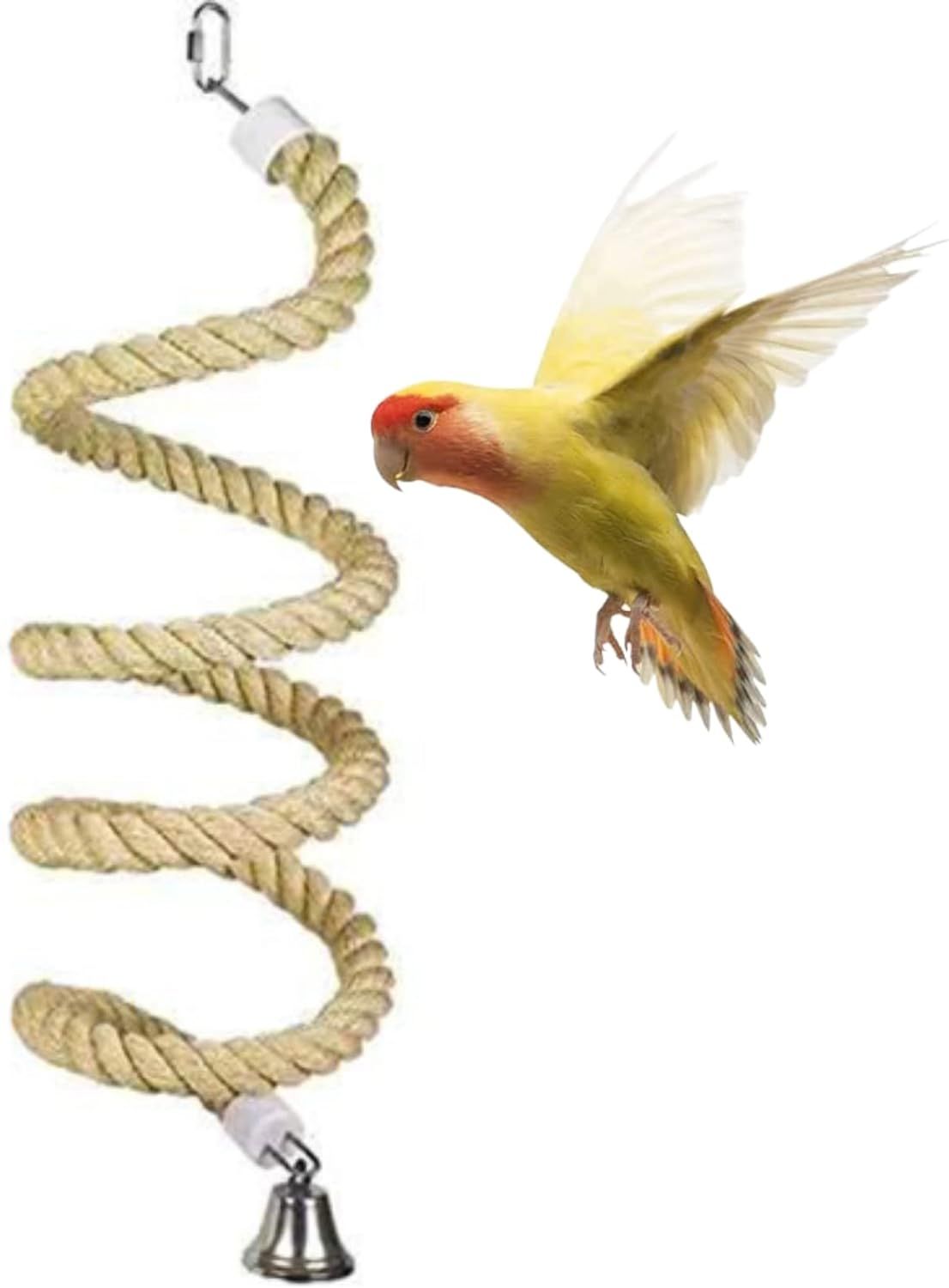 Natural Spiral Rope Perch for Parrots