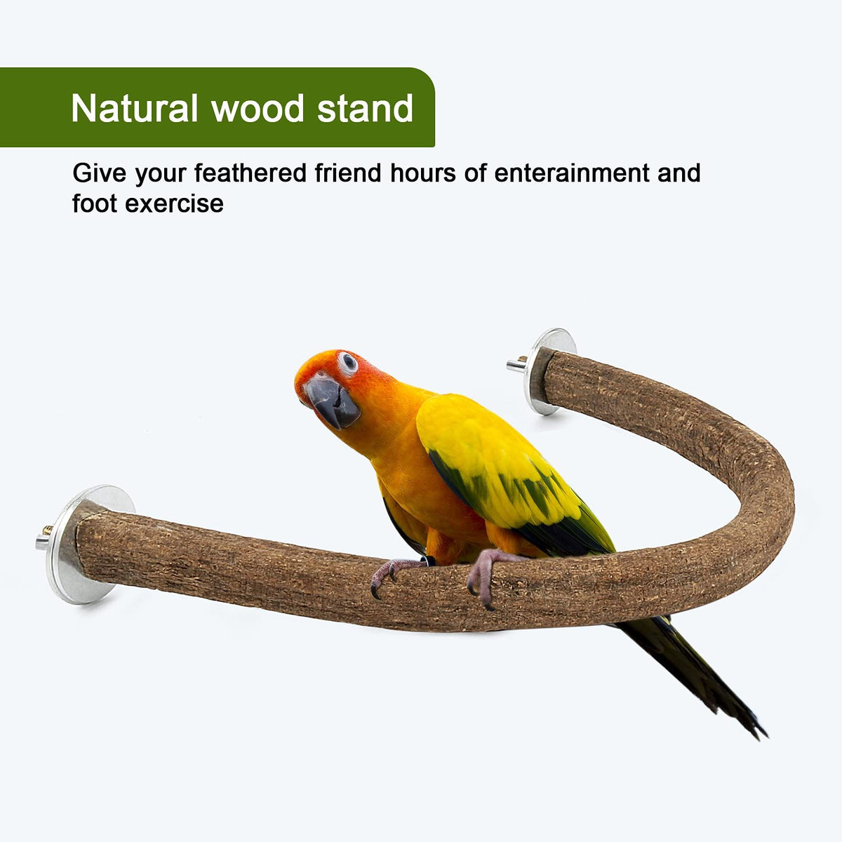 U-Shaped Natural Wooden Bird Swing