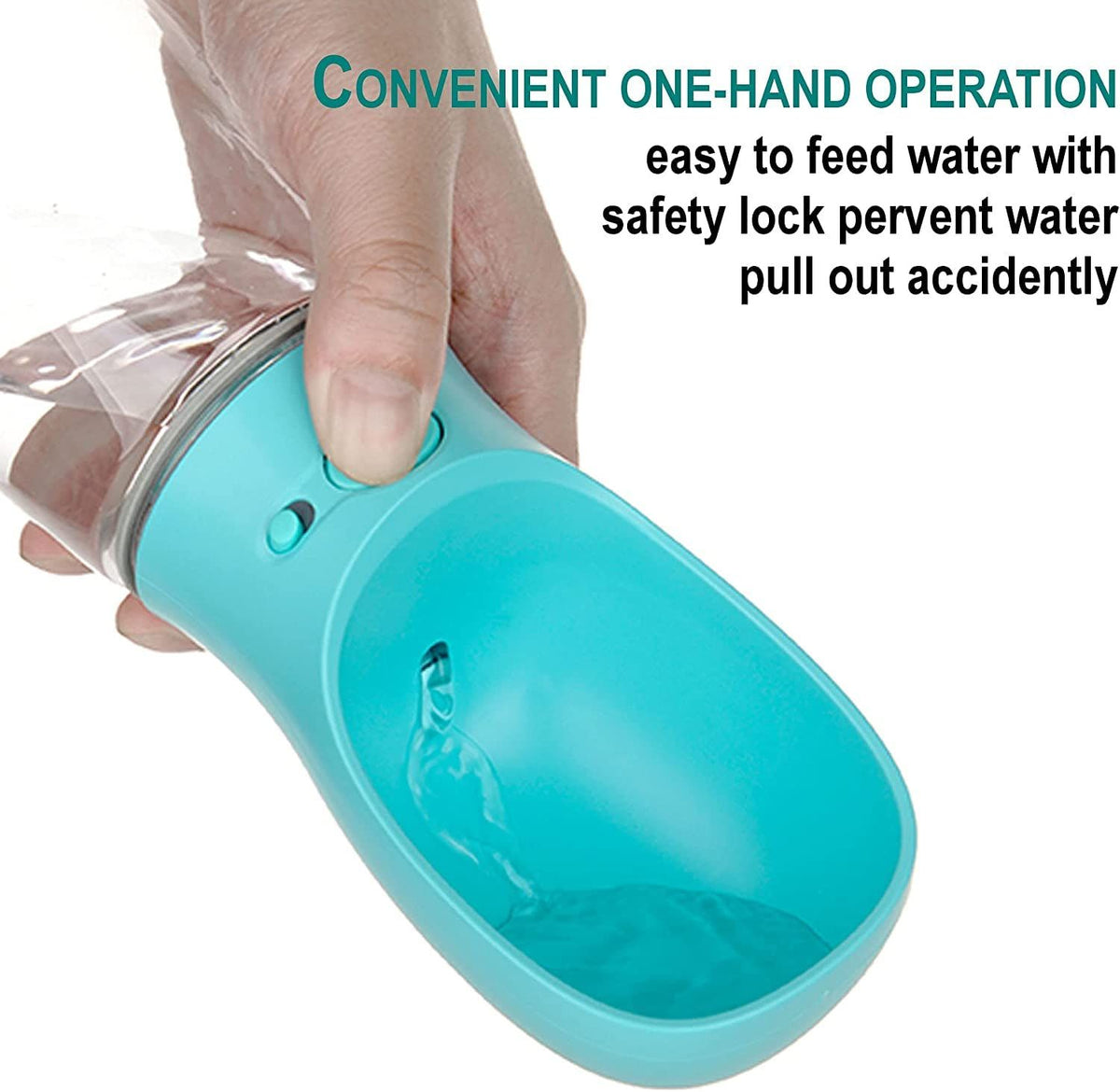 Portable Dog Water Bottle, Leak Proof, Handheld & Lightweight Puppy Water Dispenser with Drinking Feeder Bowl for Pets(Blue)