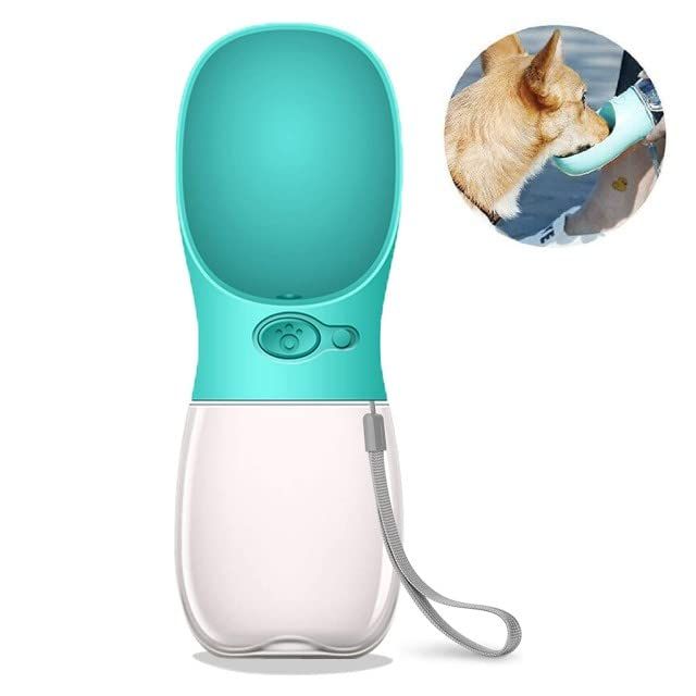 Portable Dog Water Bottle, Leak Proof, Handheld & Lightweight Puppy Water Dispenser with Drinking Feeder Bowl for Pets(Blue)