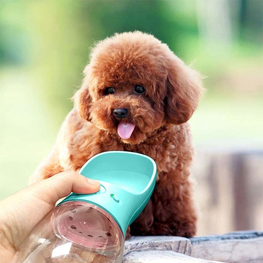 Portable Dog Water Bottle, Leak Proof, Handheld & Lightweight Puppy Water Dispenser with Drinking Feeder Bowl for Pets(Blue)