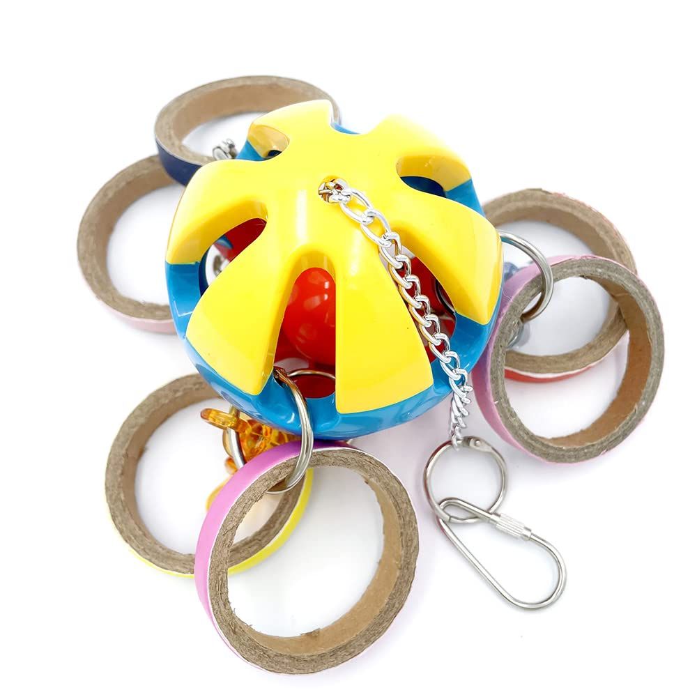 Plastic Ball and Cardboard Foraging Toy for Birds – Design 1