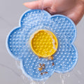Flower-Shaped Lick Mat for Dogs and Cats – Blue