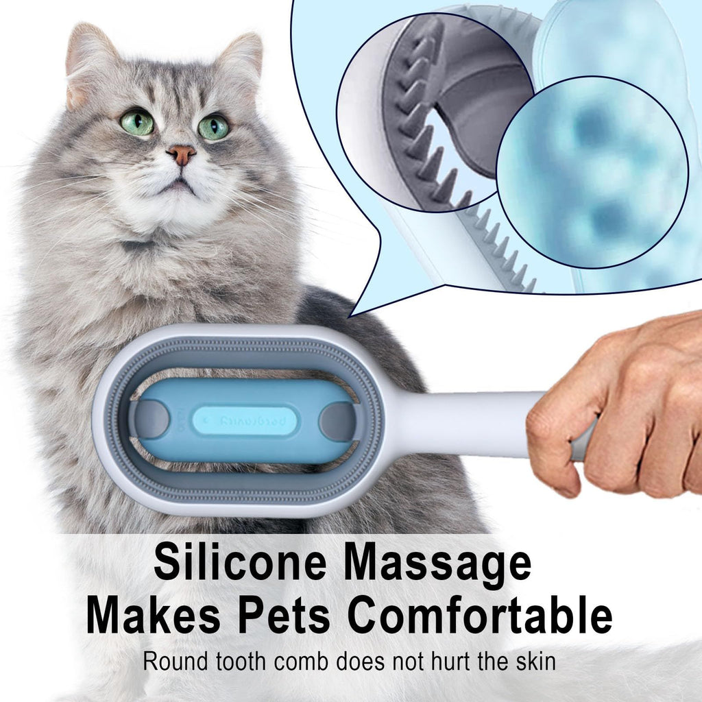 Cat Brush with Water, 3 in 1 Cat Grooming Brush, Cat Cleaning Brush, Pet Hair Removal Comb with Water Tank, (Towels Not Included)