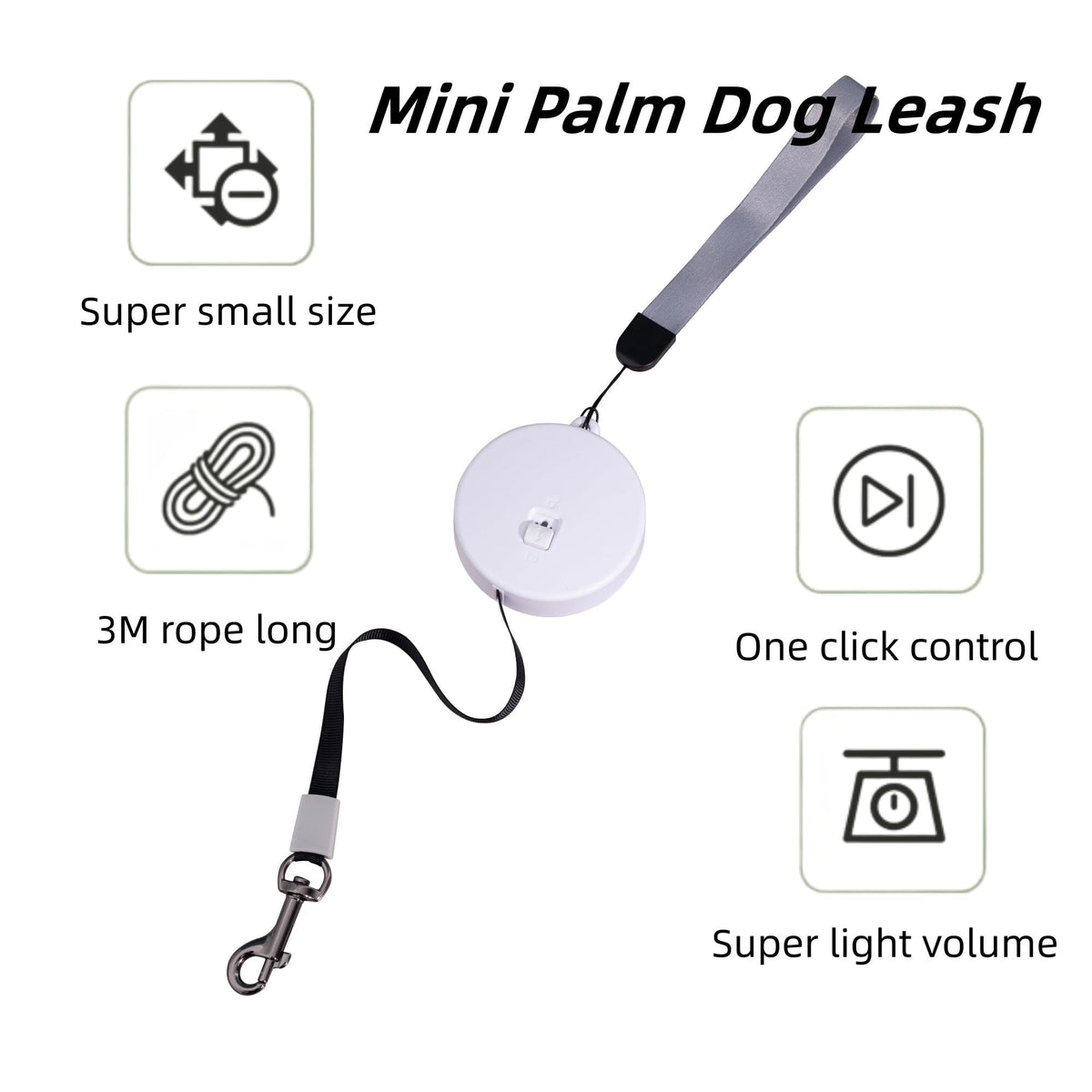 9.8ft Mini Retractable Dog Leash