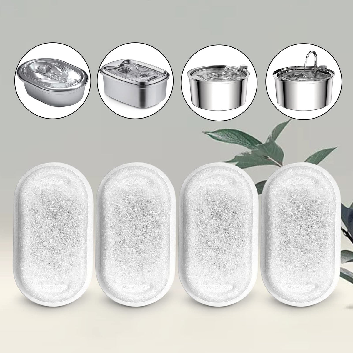 Stainless Steel Pet Fountain Filter Set