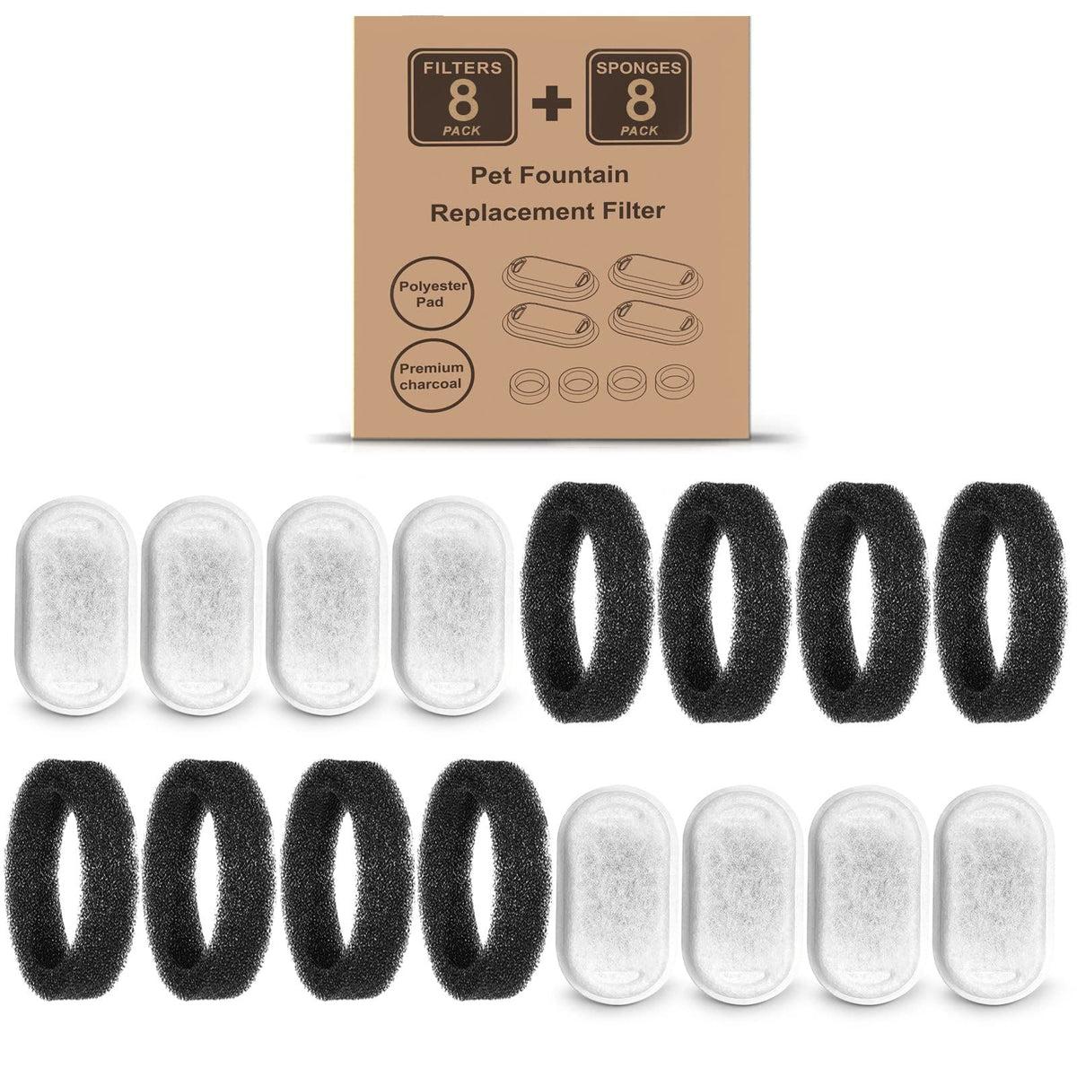 Stainless Steel Pet Fountain Filter Set