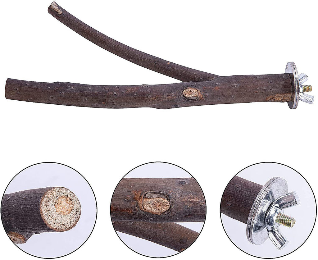 Natural Wooden Parrot Perch and Play Stand