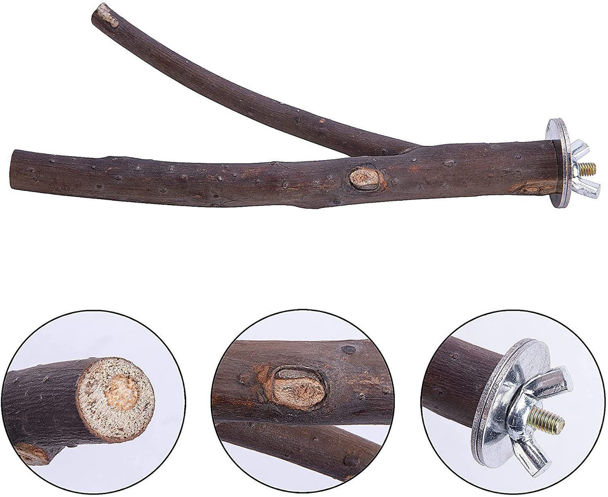 Natural Wooden Parrot Perch and Play Stand