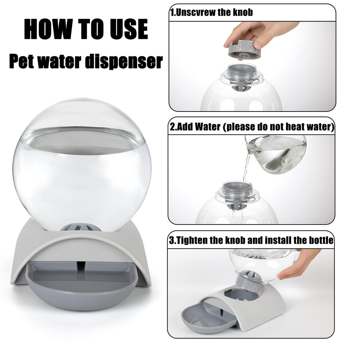 2.8L Gravity Pet Water Dispenser