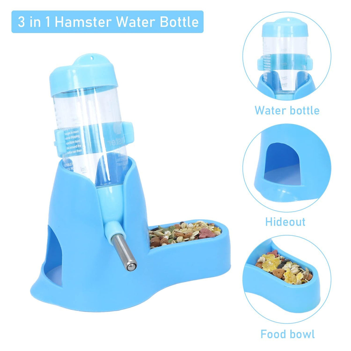 3-in-1 Hamster Water Bottle and Feeding Station