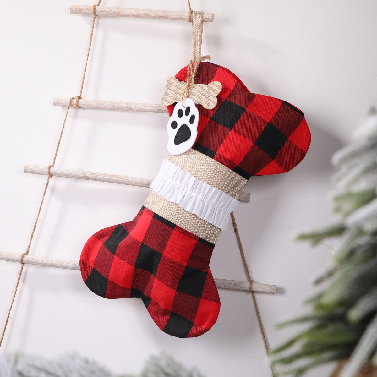Christmas Plaid Pet Stockings – 2 Pack