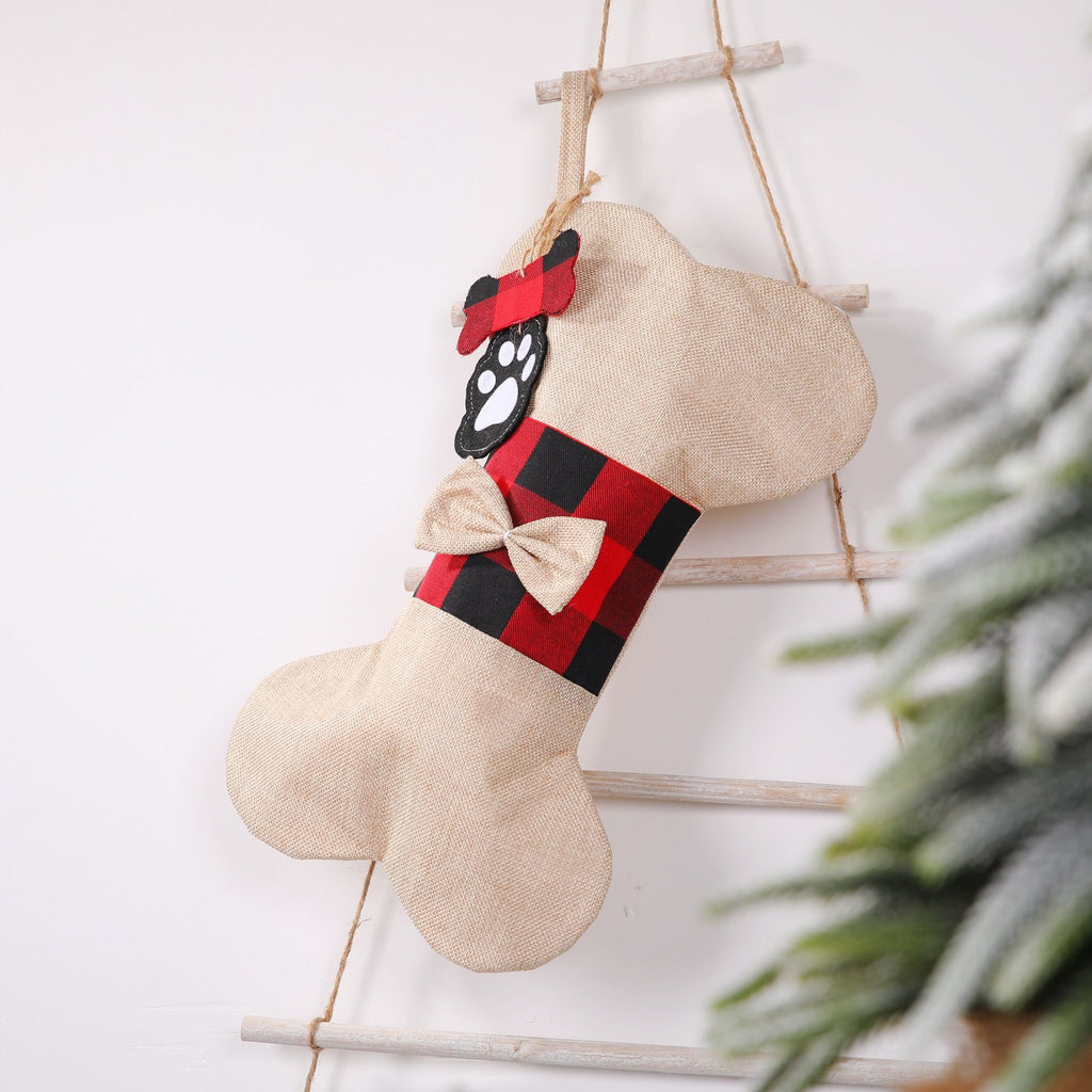 Christmas Plaid Pet Stockings – 2 Pack