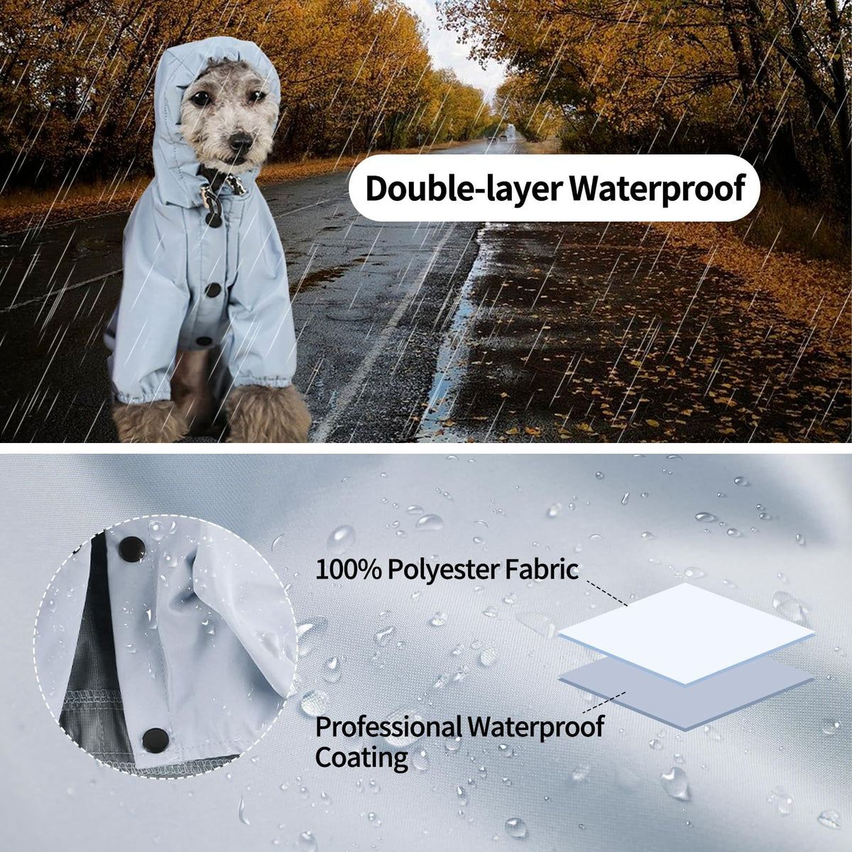 Reflective Waterproof Pet Jacket with Leash Opening