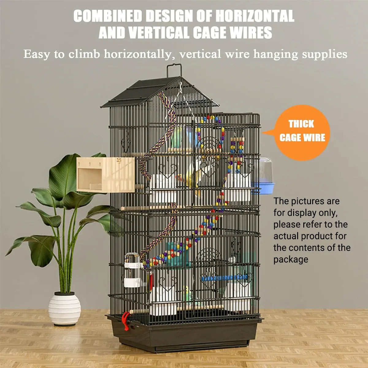 Large Luxury Villa-Style Metal Bird Cage