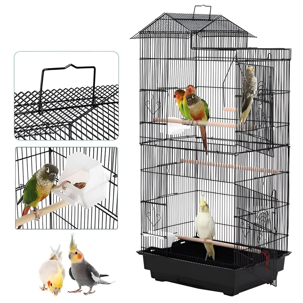 Large Luxury Villa-Style Metal Bird Cage