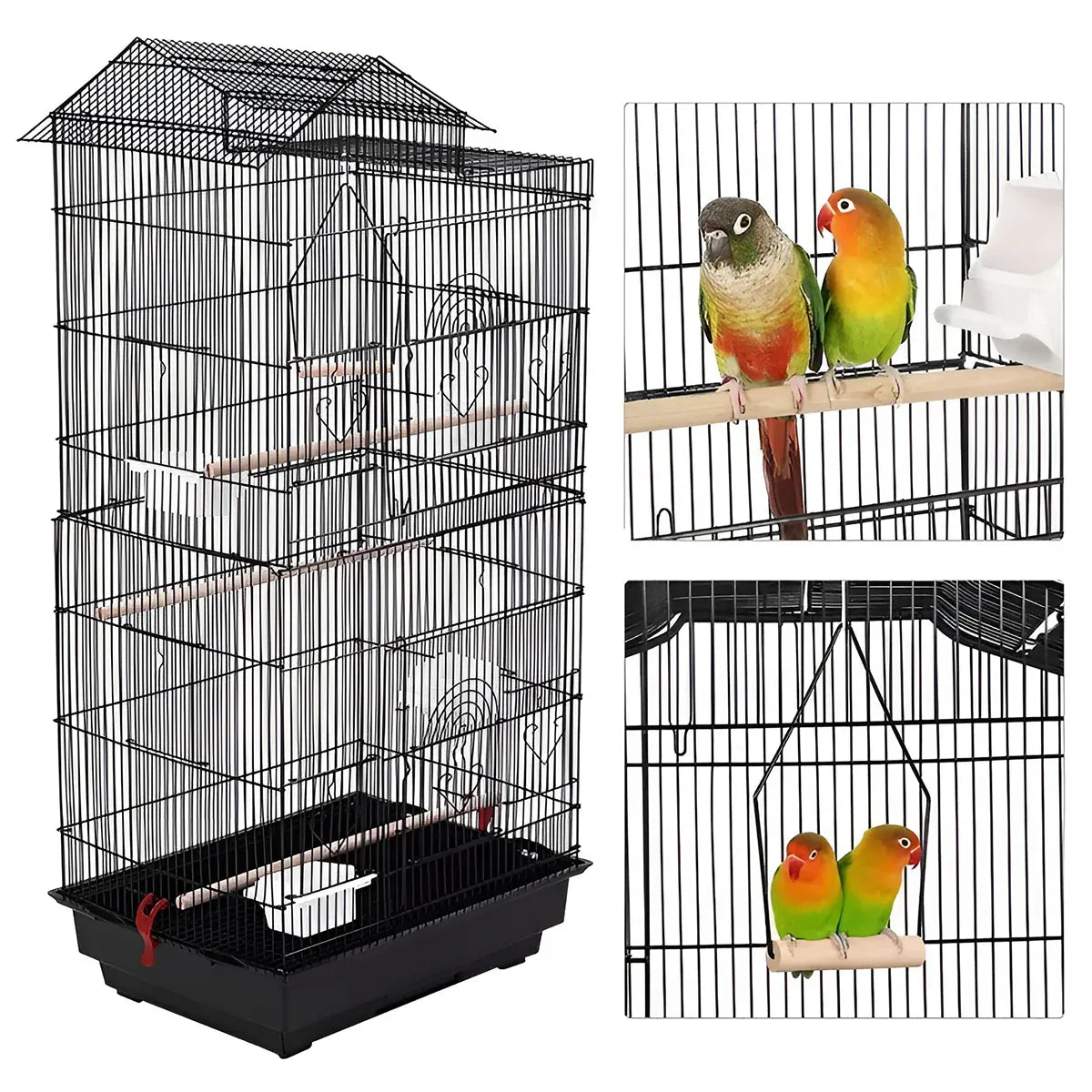 Large Luxury Villa-Style Metal Bird Cage