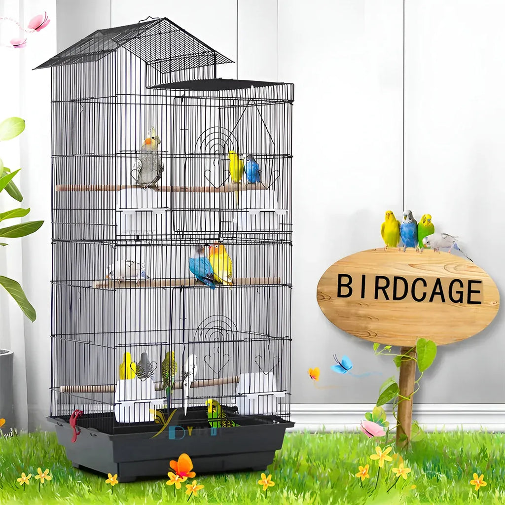 Large Luxury Villa-Style Metal Bird Cage