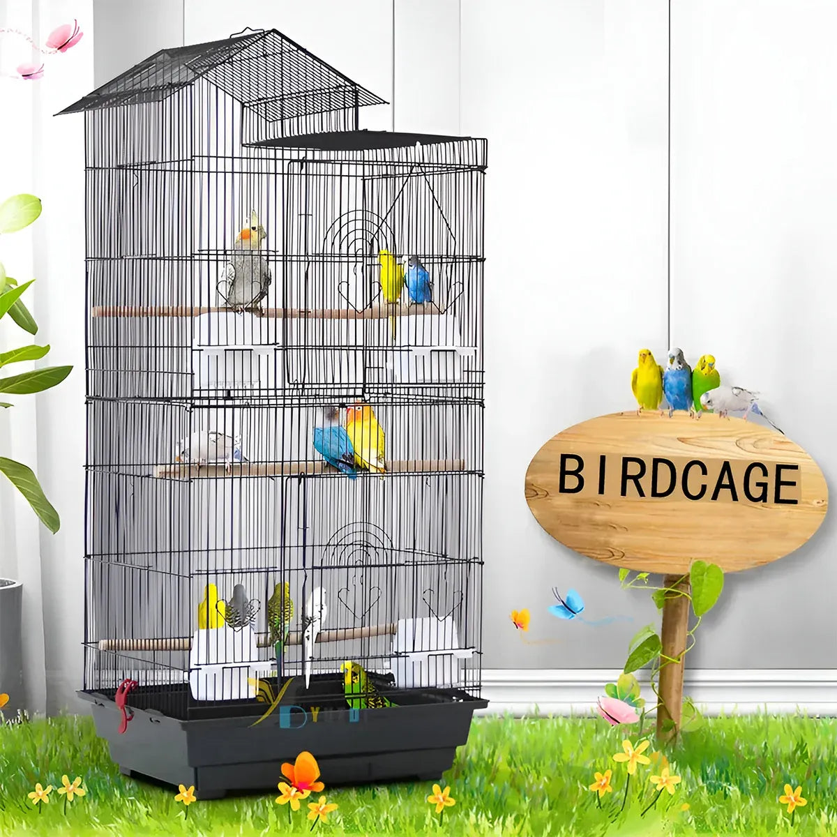 Large Luxury Villa-Style Metal Bird Cage