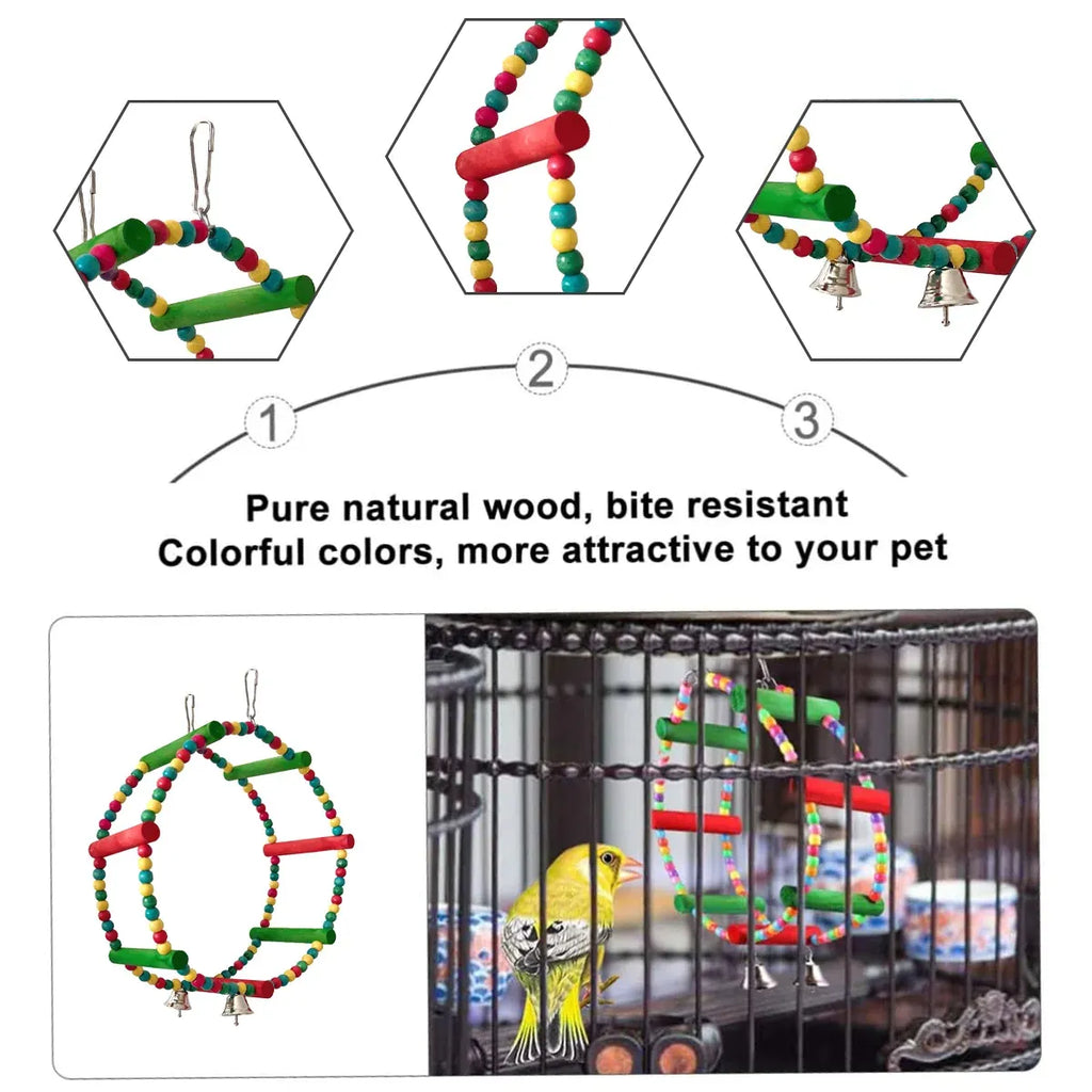 Colourful Parrot Swing and Perch Toy