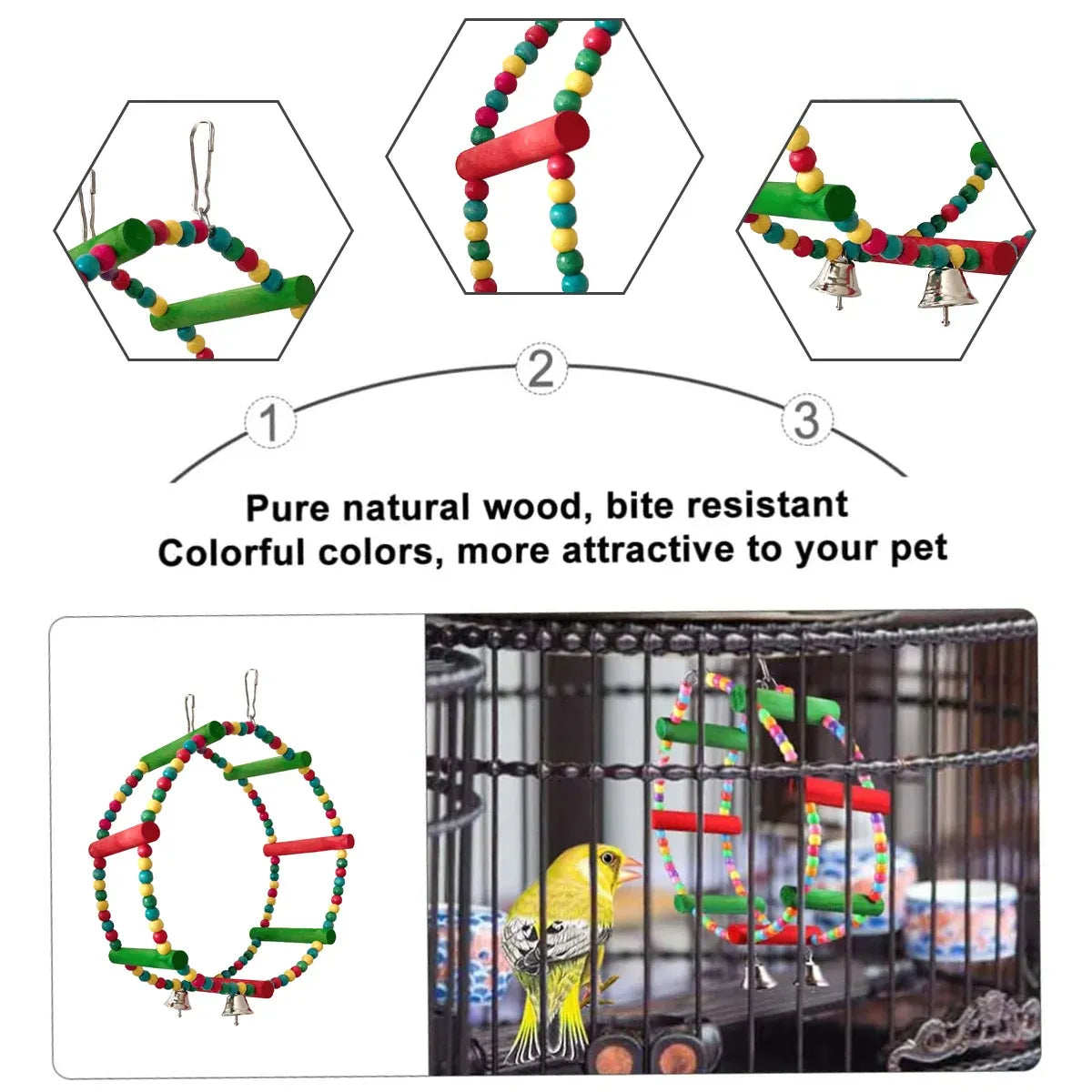 Colourful Parrot Swing and Perch Toy