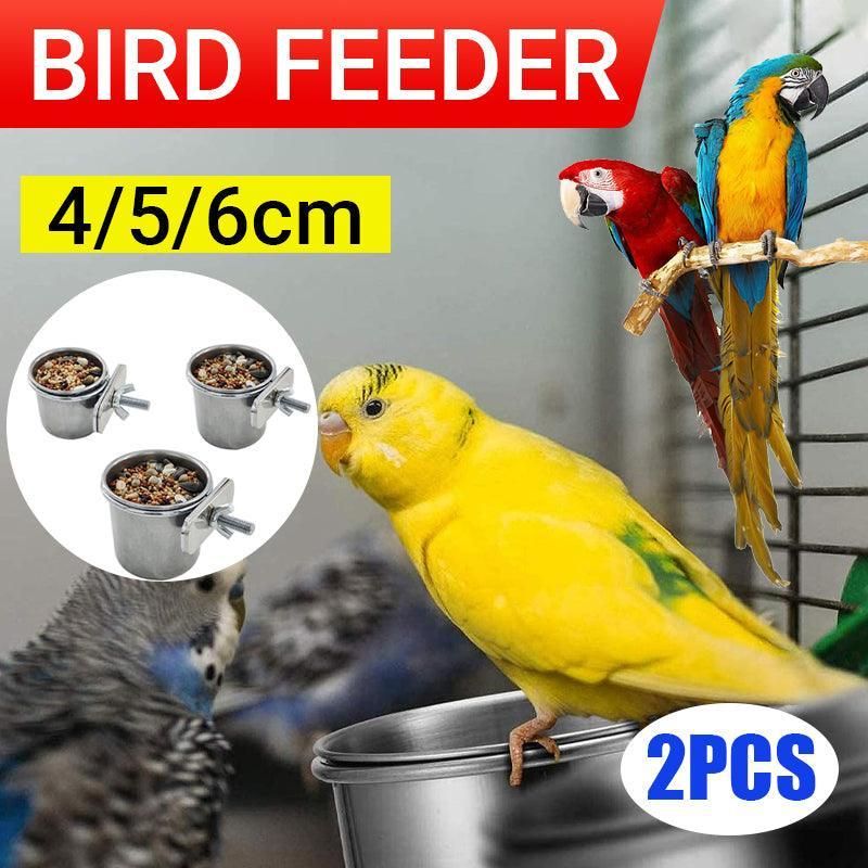 Stainless Steel Bird Feeding Bowls 4cm – 2 Pack