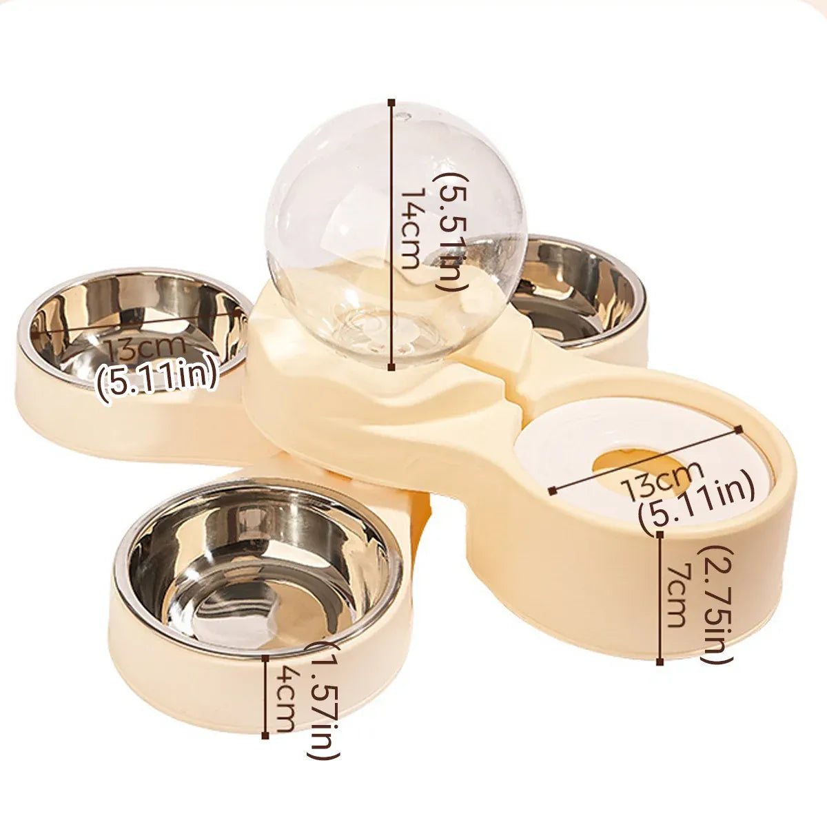 1.5L Feeding and Water Station for Cats and Small Dogs