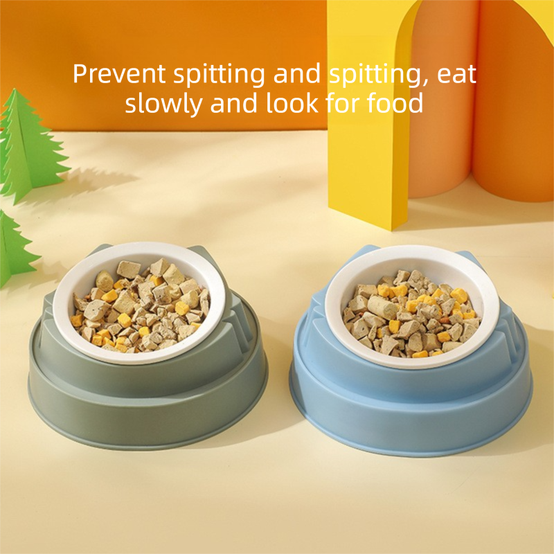 Raised Plastic Cat Bowl – Blue