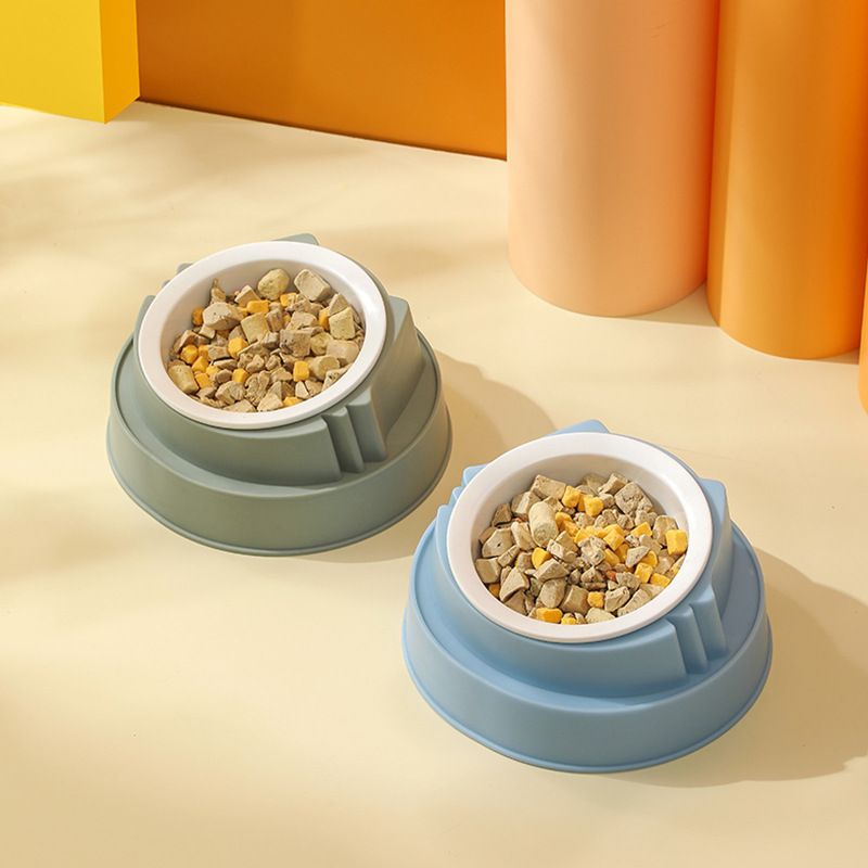 Raised Plastic Cat Bowl – Blue