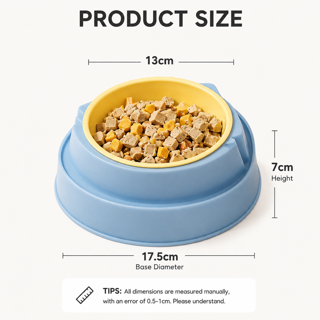 Raised Plastic Cat Bowl – Blue
