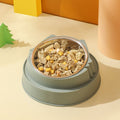 Raised Stainless Steel Cat Bowl – Green