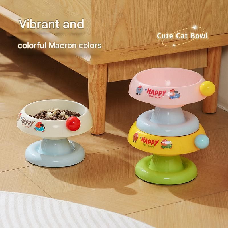 Elevated Pet Bowl with Stainless Steel Insert – Pink & Blue